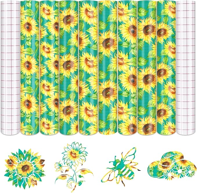 Tintnut Sunflower Permanent Vinyl 8 Sheets 12"x10" Yellow Adhesive Vinyl | by Tintnut