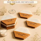 Personalized Wooden Coasters – Handmade Drink Coaster, Custom Wedding, - Image 3