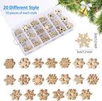 200 Pcs Unfinished Wooden Snowflake Ornament DIY Wood Snowflakes Cutouts Blank - Image 2