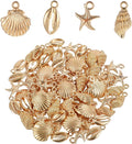 80pcs Metal Pendant Charms, Shell Starfish Conch Charms Alloy Ocean, Starfish by Unknown
