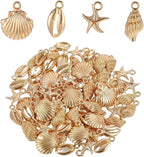 80pcs Metal Pendant Charms, Shell Starfish Conch Charms Alloy Ocean, Starfish by Unknown