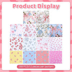 168 Pcs Multicolor Charm Packs for Quiltings, Beautiful Colorful Bow and Flower - Image 5