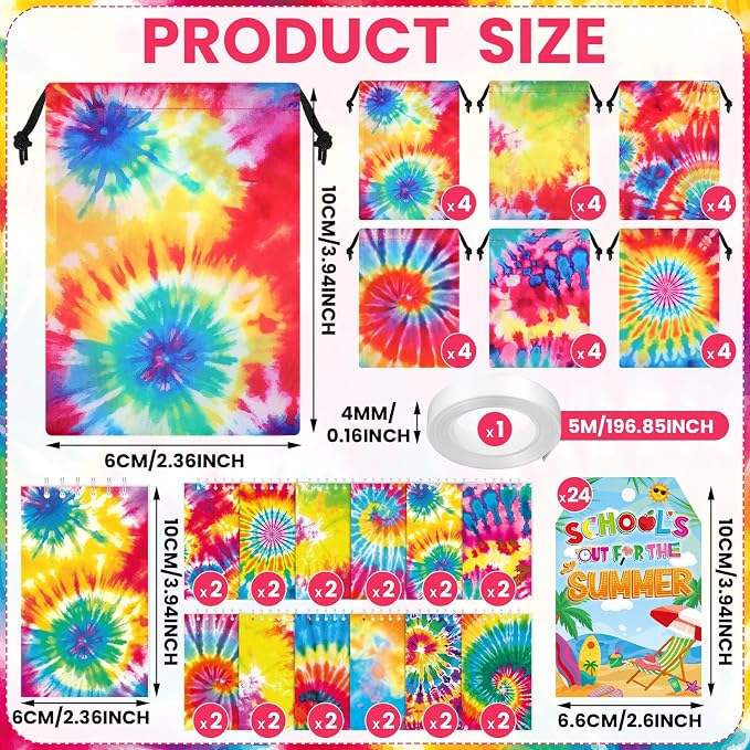 Hsei 73 Pcs Summer Tie Dye Party Favor Bags - Image 2