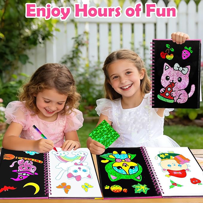 FUNNYB&G Foil Art Craft Kit for Girls 4-10 Years Old: Mess-Free & No-Glue - Image 6