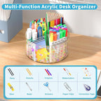 Acrylic Pen Holder with 2 Adhesive DIY Stickers, Desk Organizer Marker Holder - Image 5