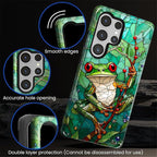 for Samsung Galaxy S25 Ultra Case, Frog Stained Glass Pattern Glossy 2 in 1 - Image 5