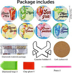 Benjenes 8PCS Diamond Art Coasters Kit - Image 2