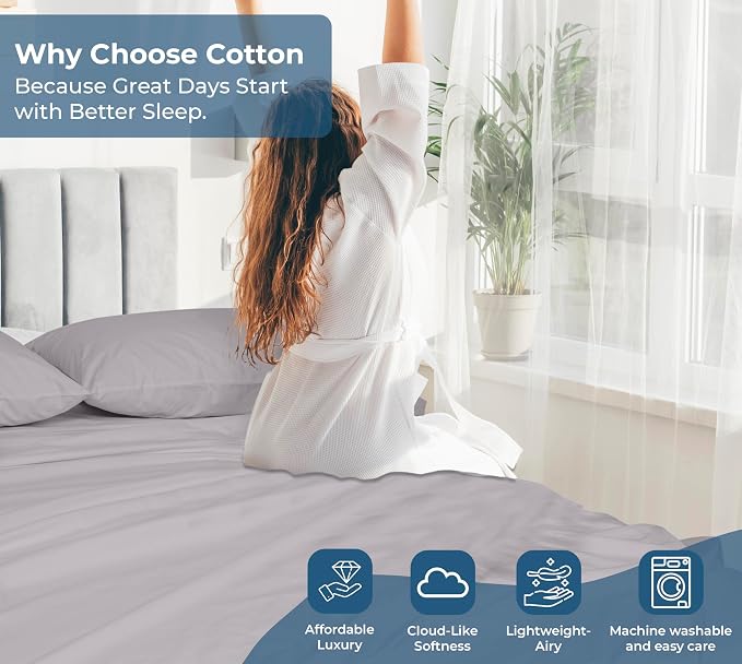 Royale Linens 100% Organic Cotton Twin XL Flat Sheet Only - Image 7
