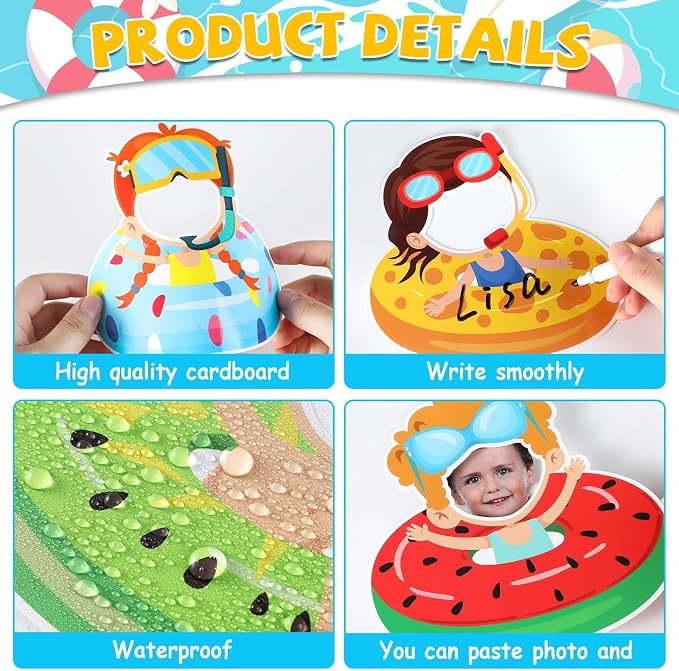 gisgfim 80Pcs Summer Cutouts Swim Ring Decorations Bulletin Board Summer - Image 3