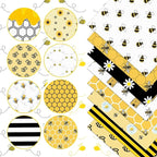 HunnmingRe 20 Pcs 10''x10'' Bee Quilting Fabric Square Honeycomb Precuts - Image 4