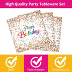 96 Pieces Happy Birthday Plates and Napkins Party Supplies - Image 3