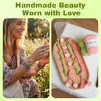 WaldyWop Crochet Kit for Beginners: 4 Flower Bracelets Starter Kit w/Videos | - Image 5