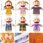 6 Pcs Family Hand Puppets 12 Inch Grandparents, Mom & Dad, Brother & Sister - Image 3