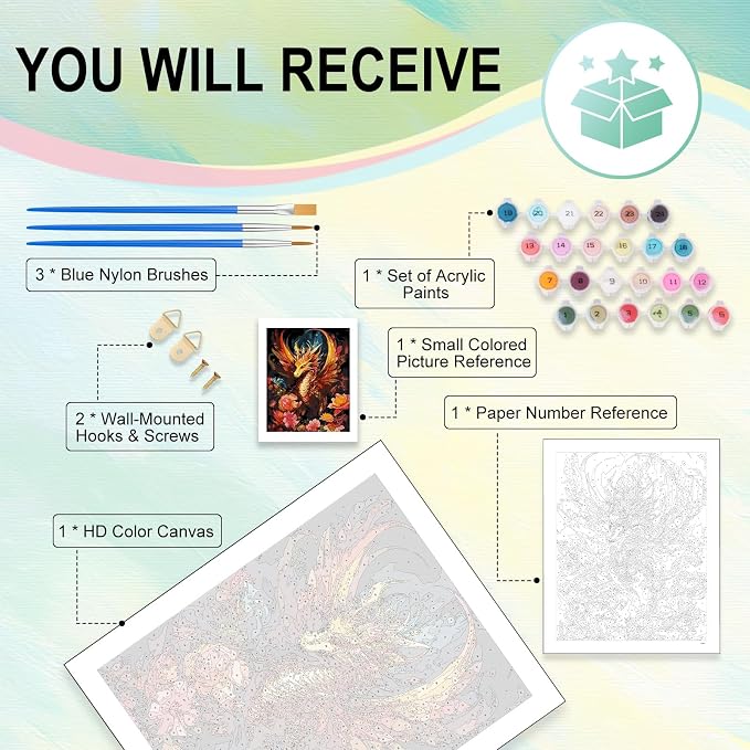 Paint by Numbers Kit for Adults, Dragon DIY Painting Kit, 16x20 Inch | Dragon - Image 4