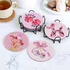 8PCS Pink Disco Diamond Art Coasters Kit - Image 2