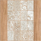 16 Pieces Stencils for Painting, Abstract Texture Mixed Media Art Supplies by Unknown