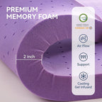 BDEUS Dual Layer 5 Inch Memory Foam Mattress Topper Queen Size, 2 Inch Gel - Image 5