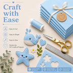Baby Blue Large Felt Fabric 36" x 36", 1mm Stiff Felt Sheet, Nonwoven Fabric - Image 5