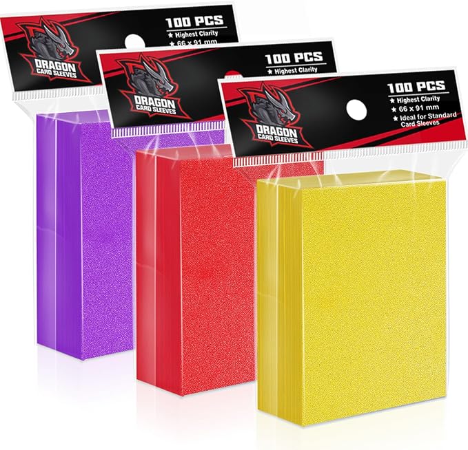 3 Colors Trading Card Sleeves，Plastic Card Sleeves Perfect Fit MTG Cards by VKshop