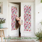 Stained Glass Window Film UV Resistant Window Privacy Film Pink Floral Privacy - Image 3