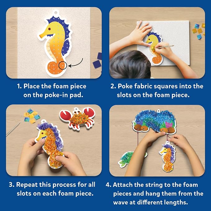 Skillmatics Poke-in Art – Underwater Animals, Mess-Free DIY Wood Craft Kit | - Image 5