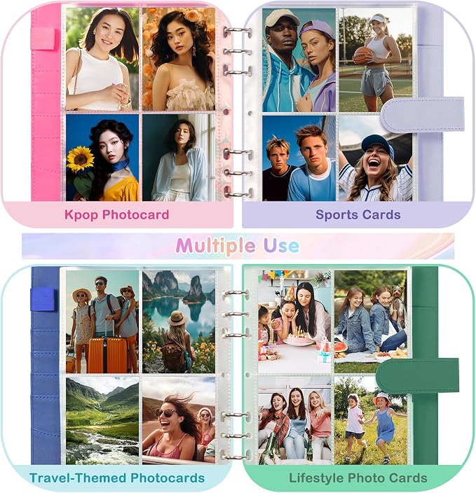 A5 Kpop Photocard Binder, PU Leather 6-Ring Album - Image 7