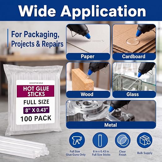 Innovative Haus Full Size Hot Glue Sticks Bulk 100 Pack - Image 6