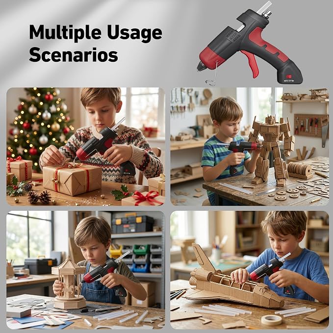 20W Cordless Hot Glue Gun, Fast Preheating Hot Glue Gun and 30pcs Sticks Set - Image 7