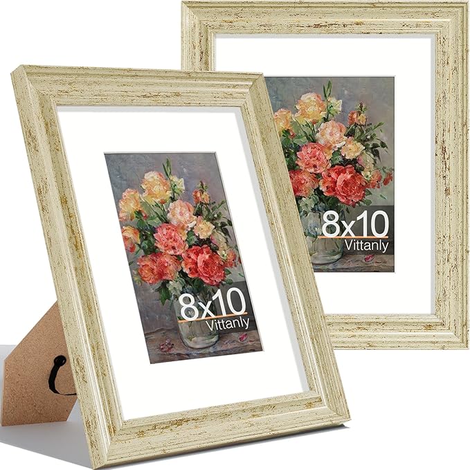 Vittanly 8x10 Picture Frames Set of 2, Ornate Vintage Photo Frame by Vittanly
