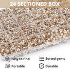 32000Pcs Tan Rhinestones for Bedazzling, 6mm Flatback Gems Bedazzle Set - Image 3