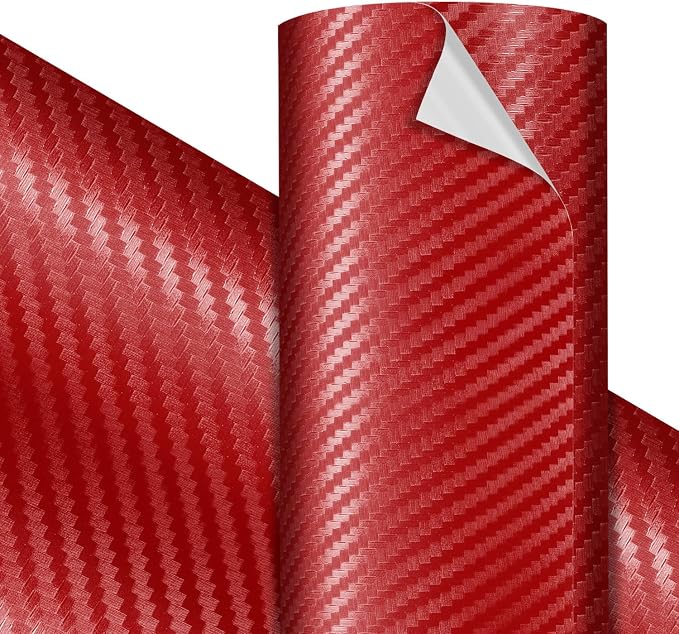 VViViD Premium 3D Red Carbon Craft Vinyl Roll 1ft x 5ft – Bubble-Free Air by VVIVIDVINYL