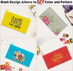 12 Pieces Cotton Canvas Makeup Bag, Blank DIY Craft Bag - Image 4