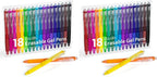 Lineon Erasable Gel Pens, 18 Colors Retractable Fine Point Erasable Pens Clicker by ShuttleArt