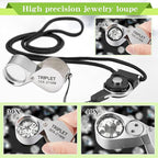 3 Pieces Illuminated Jewelry Loop Magnifier 10X 30X 40X Magnifier Loupe - Image 2