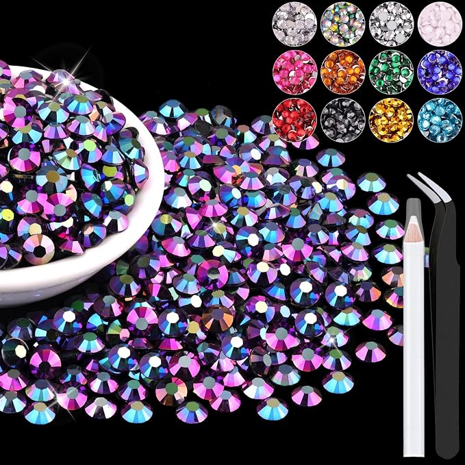 1500PCS 6mm Resin Jelly Rhinestones in Bulk, Bedazzling Flatback Crystals by BELLEBOOST