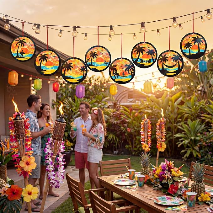 Renbuzhu 48PCS Summer Crafts: Paper Tropical Palm Tree Suncatchers DIY Kits - Image 6
