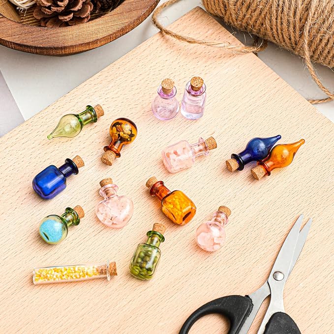 Geiserailie 80 Pieces Tiny Glass Bottles Spell Jars - Image 4