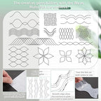 Kigley 4 Pcs Free Motion Quilting Templates Waves Acrylic Quilting Rulers - Image 3
