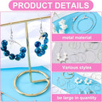 Pndeyo 700pcs Hypoallergenic Earring Beading Hoops, Mix Sizes Round Hoop - Image 3