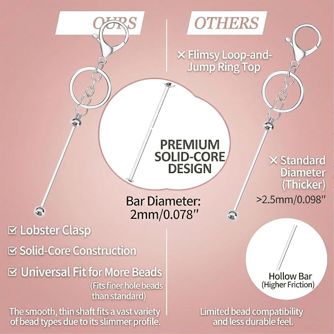 DIY Beadable Keychain Bars Metal Rod - Image 3