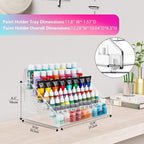 6-Layer Acrylic Organizer with Brush Holder, Easy Assembly Storage Rack - Image 4
