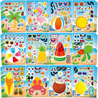 Aowplc 48 Sheets Summer Fun Make-a-Face Sticker Set by Aowplc