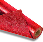 VinylRus Red Glitter HTV Heat Transfer Vinyl Roll-12 x 10ft Red Glitter HTV by VinylRus
