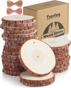 Wood Slices with Hole, Unfinished Wooden Circle by TRAVLOG