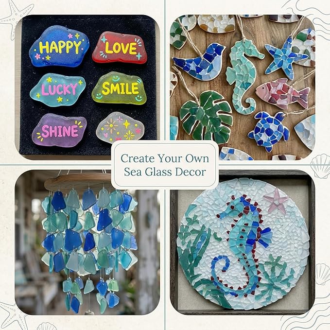 Jetec 11 oz Sea Glass for Crafts Pieces Decor Flat Frosted Sea Glass Vase - Image 5