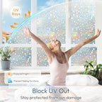 rabbitgoo Window Privacy Film Decorative Rainbow Cling, 17.5" x 118.1" | 3D - Image 4