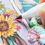 Ohuhu Marker Pads Art Sketchbook, 120 LB/200 GSM Drawing Papers, 78 Sheets/156 - Image 5