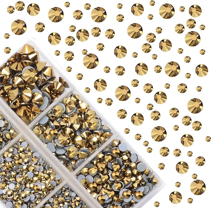 4000Pcs Mixed Size Hot Fix Round Crystals Gems Glass Stones Hotfix Flat Back - Image 2
