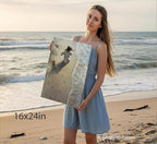 YOXORDQ Jesus Holding Woman Canvas Wall Art Christian Beach Picture Prints - Image 6