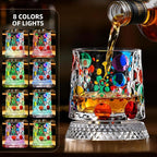 2PCS Spinning Whiskey Glass, 9.4oz | Hand-painted embossed, 360° rotating - Image 2